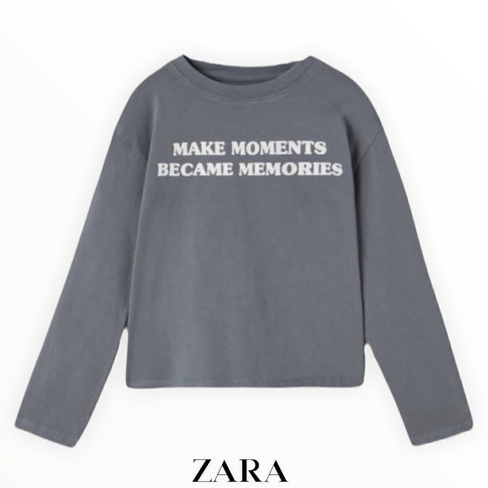 ZARA Kids | Gray | WASHED TEXT T-SHIRT